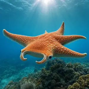 Manta ray + Starfish